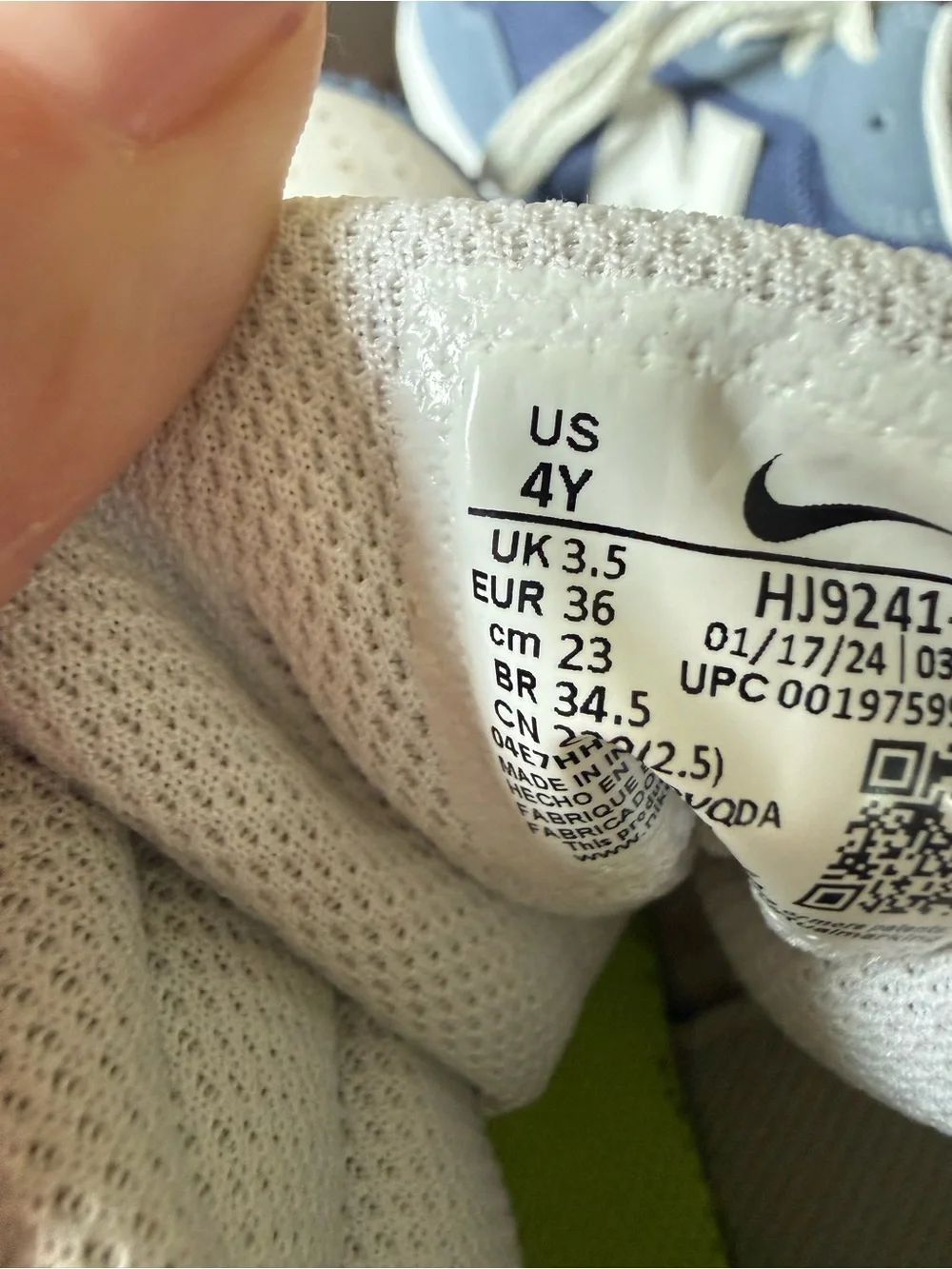 Nike White, Royal Blue & Neon Green Mid-Top Sneakers